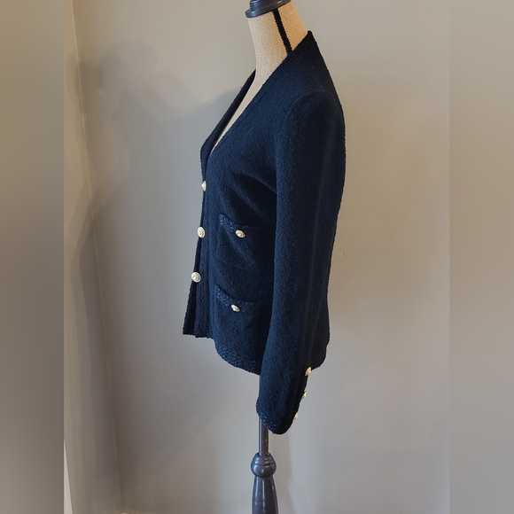 Adolfo New York Vintage 70s Black Wool Boulce Sweater Jacket Medium - Picture 8 of 11